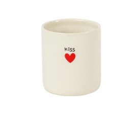 TAZA VASO CERÁMICA KISS CORAZÓN D10 H12