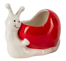 MACETERO CERÁMICA 17,5X10,5 H 16 CORAZÓN CARACOL