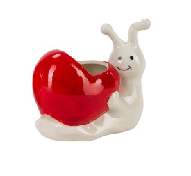 MACETERO CERÁMICA 14,5X8 H12,5 CORAZÓN CARACOL