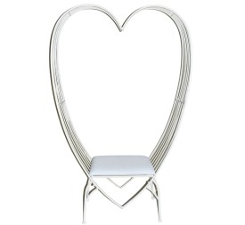 BANCO ASIENTO CORAZÓN METAL BLANCO 71X38,5 H179