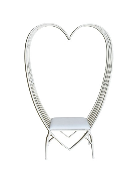 BANCO ASIENTO CORAZÓN METAL BLANCO 71X38,5 H179