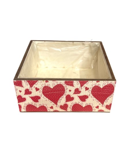 CAJA CUADRADA 21X21 H9 DECORACION CORAZON
