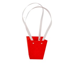 BOLSA DE PAPEL S/10 ROJA Y BLANCA  12X8 H12,5