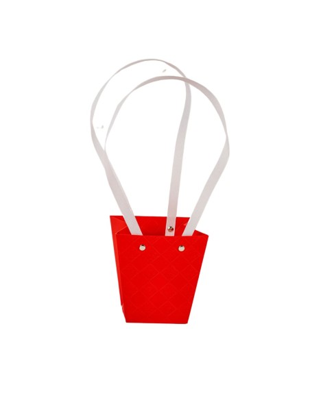BOLSA DE PAPEL S/10 ROJA Y BLANCA  12X8 H12,5