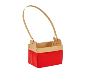 BOLSA DE PAPEL S/10 ROJA CUADRADA 15X10 H10.5