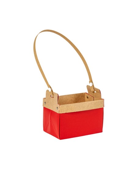 BOLSA DE PAPEL S/10 ROJA CUADRADA 15X10 H10.5