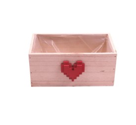 CAJA MADERA RECTANGULAR CON CORAZÓN  22X12 H10