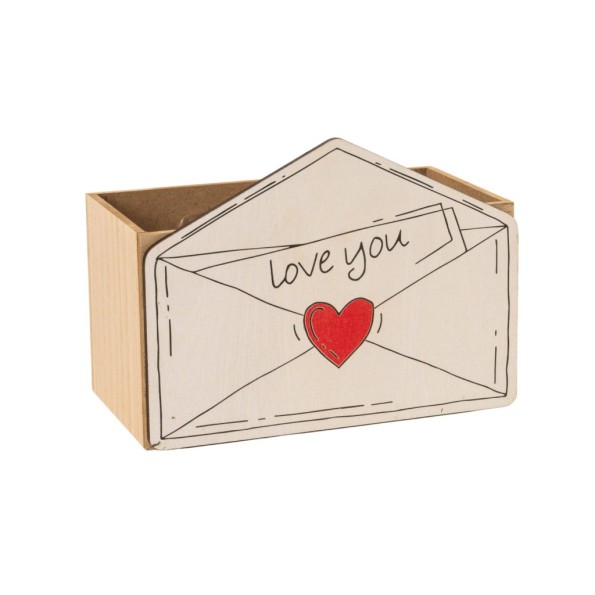 CAJA SOBRE DE MADERA LOVE YOU RECTANGULAR 22X12,5 H16,5