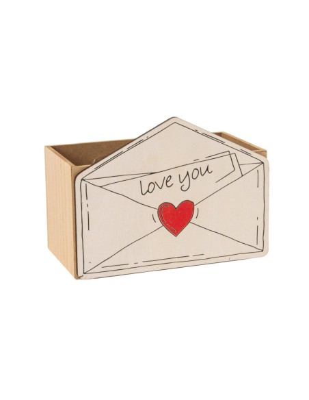 CAJA SOBRE DE MADERA LOVE YOU RECTANGULAR 22X12,5 H16,5