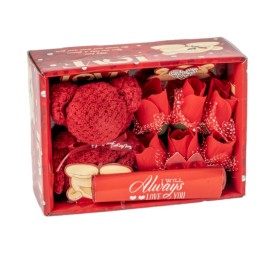 CAJA OSITO DE PELUCHE Y ROSAS PVC 9X15 H21