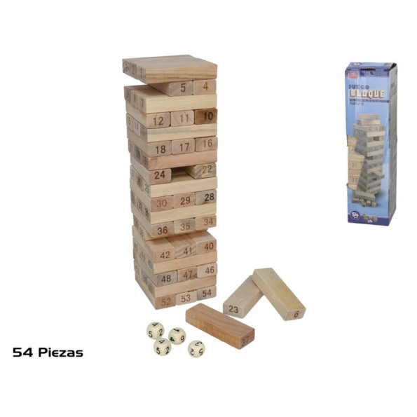 JUEGO BLOQUE MADERA X54 NATURAL 26X07 CM