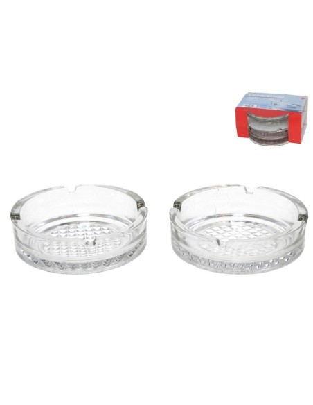 SET 2 CENICEROS CRISTAL ROTANA 10,5CM