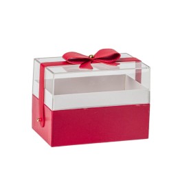 CAJA REGALO ROJA RECTANGULAR 14X9 H10