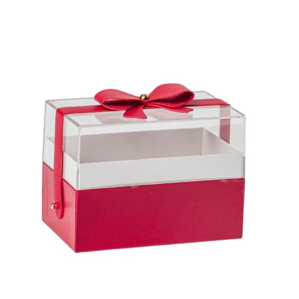 CAJA REGALO ROJA RECTANGULAR 14X9 H10