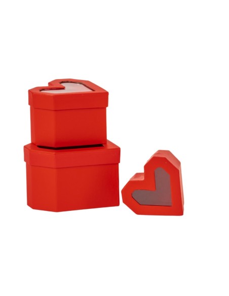 S/3 CAJAS CORAZÓN ROJAS S 8X8 H6 - B 12X12 H8 S/3 CAJAS CORAZÓN ROJAS S 8X8 H6 - B 12X12 H8