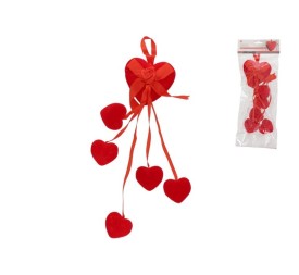 SET 6 CORAZONES TERCIPELO  9X4X40 CM