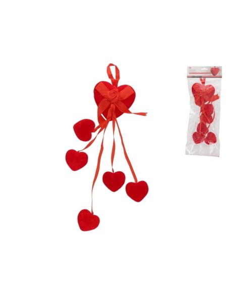 SET 6 CORAZONES TERCIPELO  9X4X40 CM