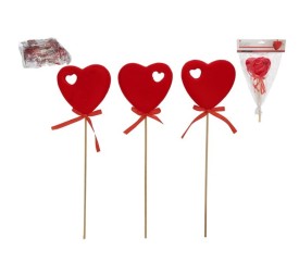 SET 3 STICKS CORAZONES TERCIOPELO  8,5X2X27 CM