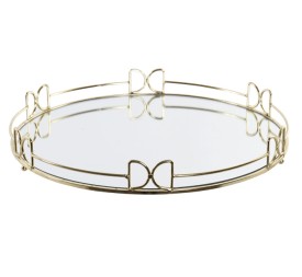 BANDEJA METAL ESPEJO 35X35X4,5 DORADO
