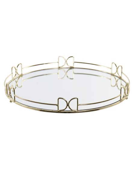 BANDEJA METAL ESPEJO 35X35X4,5 DORADO