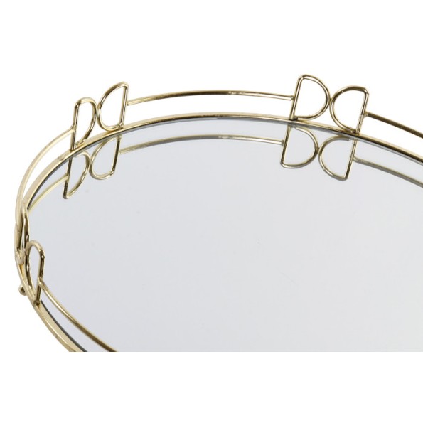 BANDEJA METAL ESPEJO 35X35X4,5 DORADO