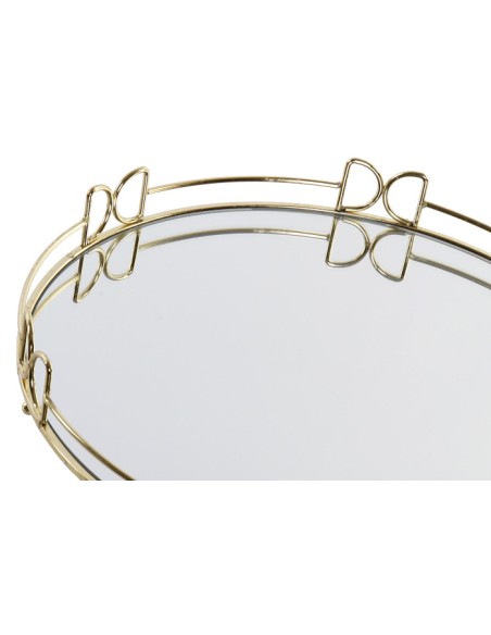 BANDEJA METAL ESPEJO 35X35X4,5 DORADO