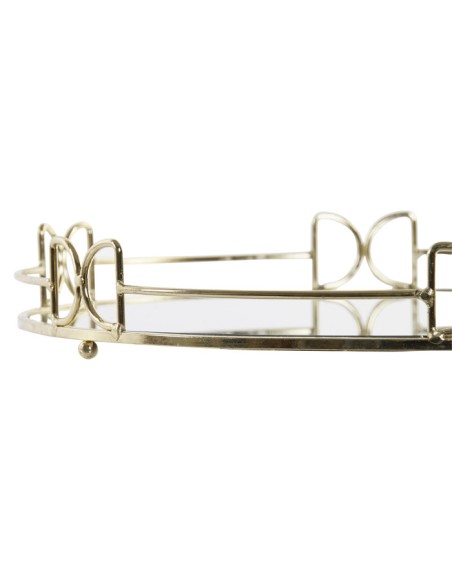 BANDEJA METAL ESPEJO 35X35X4,5 DORADO