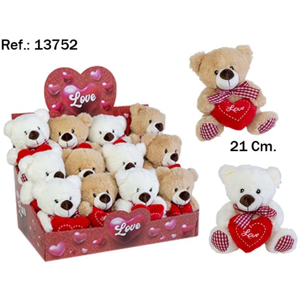 OSO LOVE VICHY CORAZON 21CM. 2 COL