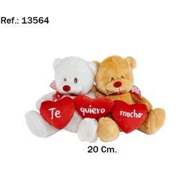 PAREJA OSOS 3 CORAZONES TE QUIERO MUCHO 20CM.