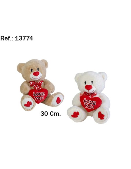 OSO CORAZON LOVE 30CM. 2 COL.