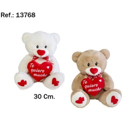 OSO CORAZON TE QUIERO MUCHO 30CM. 2 COL.