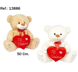 OSO CORAZON TE QUIERO ROSA 50CM. 2 COL.