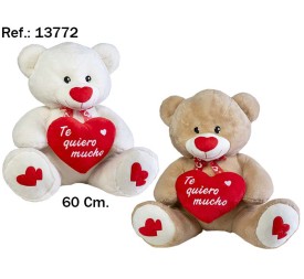 OSO CORAZON TE QUIERO MUCHO 60CM. 2 COL.