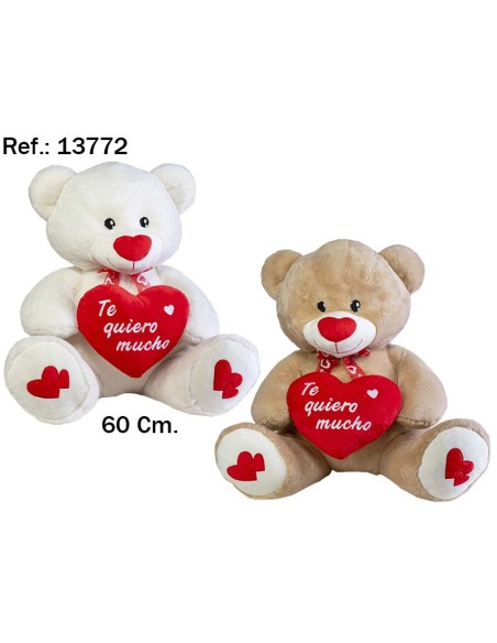 OSO CORAZON TE QUIERO MUCHO 60CM. 2 COL.