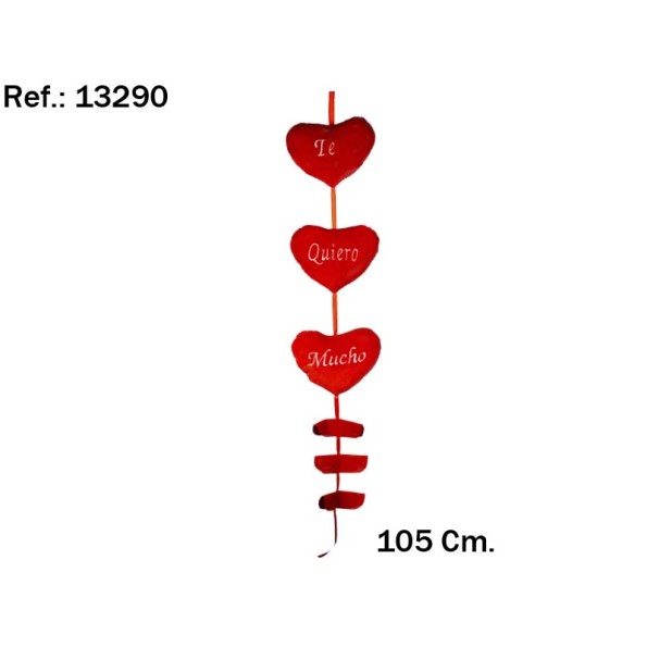 COLGANTE 3 CORAZONES 105CM.