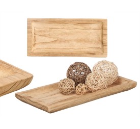CENTRO DECOR MADERA QUEMADA BANDEJA RECTANGULAR