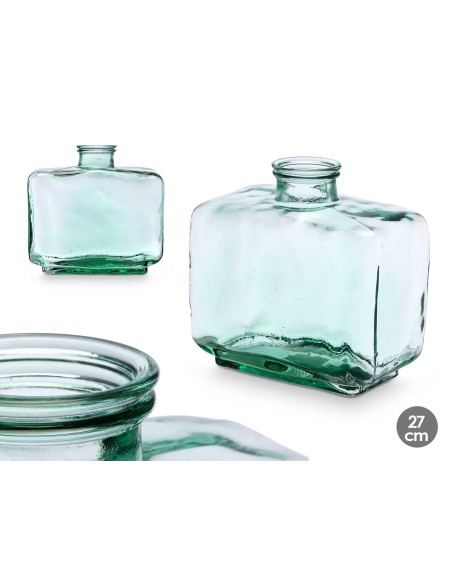 JARRON VIDRIO RECICLADO RECTANGULAR 27 CM