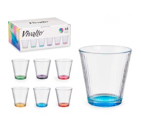 VASO VIDRIO RAYAS TRANSP COLOR 310 ML