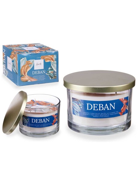 VELA VASO C TAPA DORADA NENUFAR E HIGO DULCE