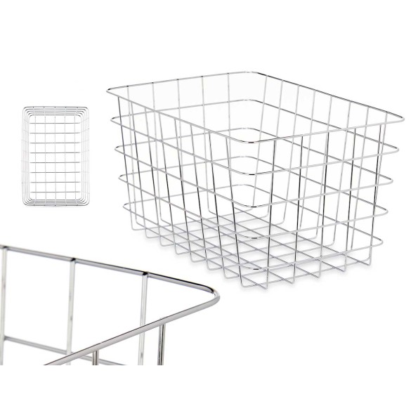 CESTA METAL CROMADA RECTANGULAR GRD