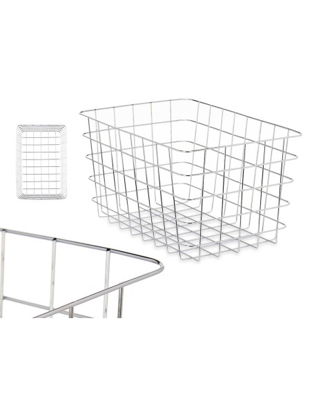 CESTA METAL CROMADA RECTANGULAR GRD