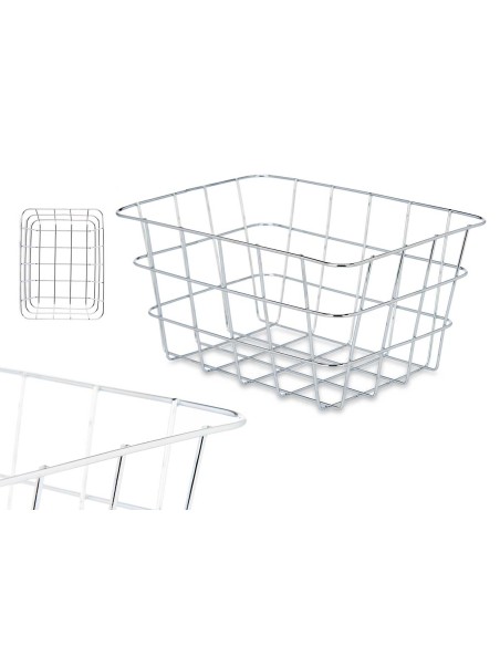 CESTA METAL CROMADA RECTANGULAR PEQ