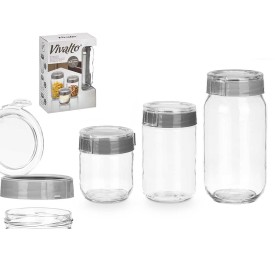 SET 3 BOTE TAPA GRIS 425 660 1000ML