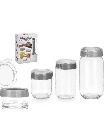 SET 3 BOTE TAPA GRIS 425 660 1000ML