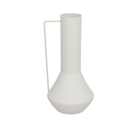 FLORERO DECO KALU METAL BLANCO 7DX34,5HX17TL