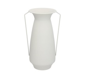 FLORERO DECO ARYAM METAL BLANCO 19DX41,5HX25TL