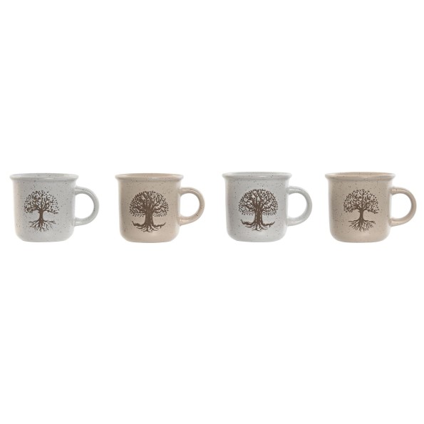 TAZA GRES 9X7X6,5 120ML ARBOL DE LA VIDA 4 SURT.