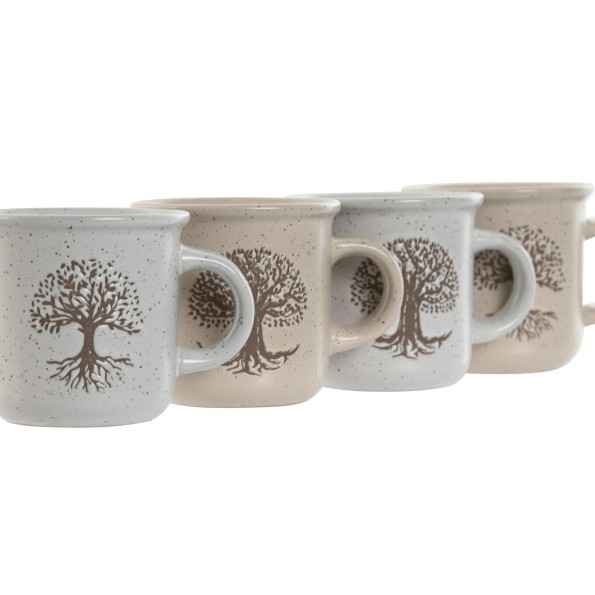 TAZA GRES 9X7X6,5 120ML ARBOL DE LA VIDA 4 SURT.