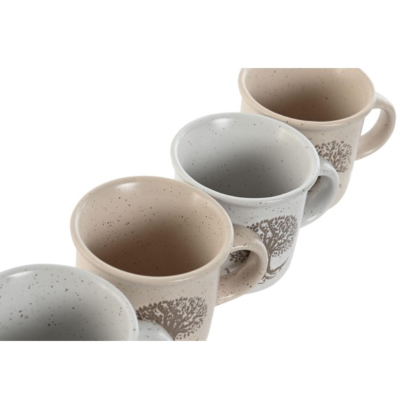 TAZA GRES 9X7X6,5 120ML ARBOL DE LA VIDA 4 SURT.