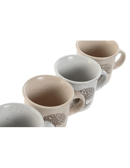 TAZA GRES 9X7X6,5 120ML ARBOL DE LA VIDA 4 SURT.